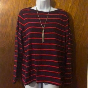 Lands’ End Boatneck LS stripped shirt